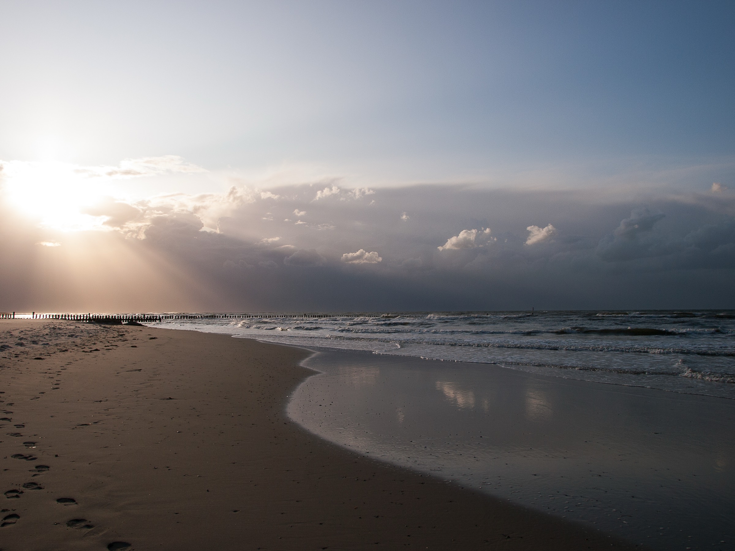 Strand auf Wangerooge bei Sonnenuntergang